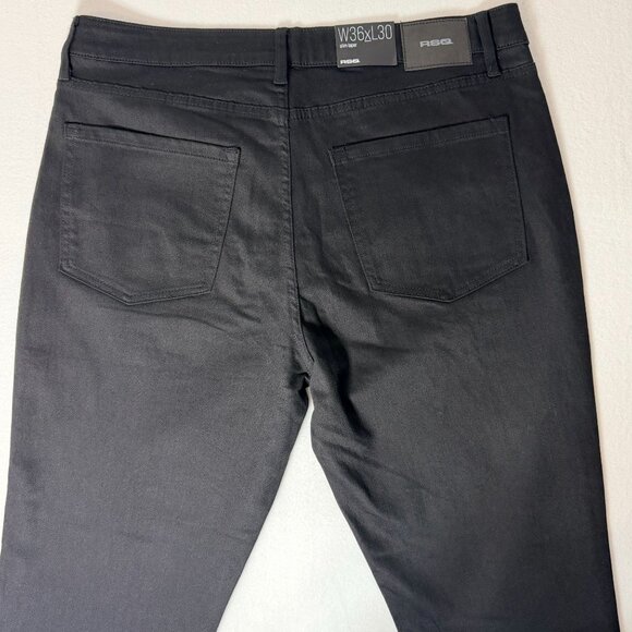 RSQ Black Slim Taper Jeans W36 L30 Mens Casual Denim Pants - Picture 6 of 12